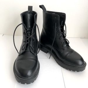 ASOS black lace up combat boots size 8